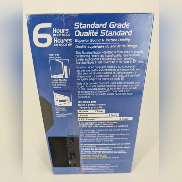 SEALED Maxell 3-pack of VHS tapes - Picture 4 of 5